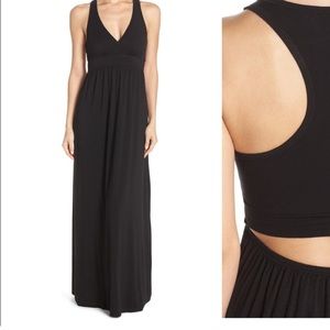 Hard tail open back blue maxi dress, size small.